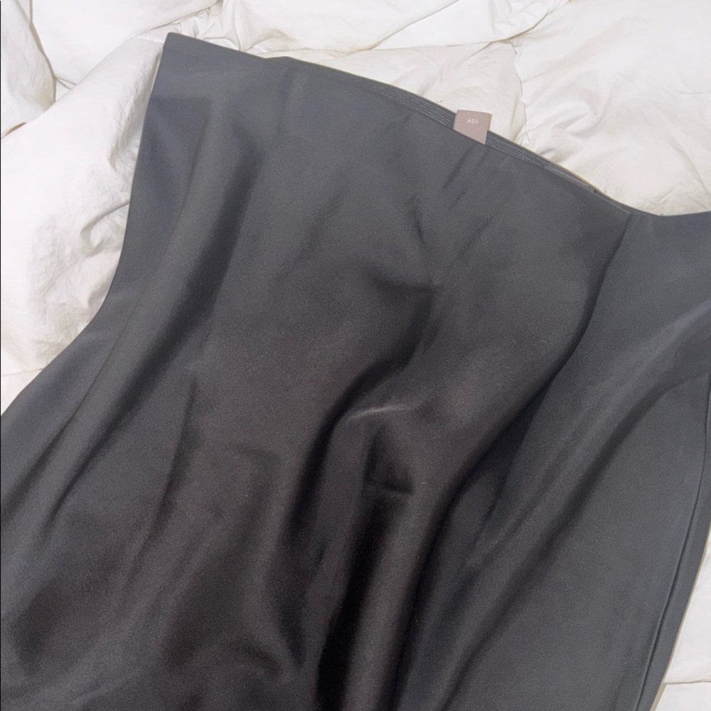 H&M Black Strapless Satin Skirt